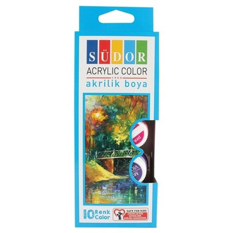 SÜDOR 10 RENK AKRİLİK BOYA ŞİŞE 15 ml SD122