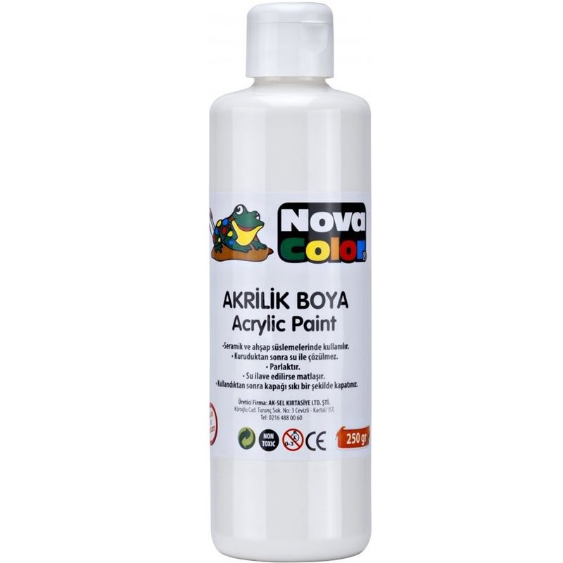 NOVA COLOR AKRİLİK BOYA BEYAZ ŞİŞE NC-173