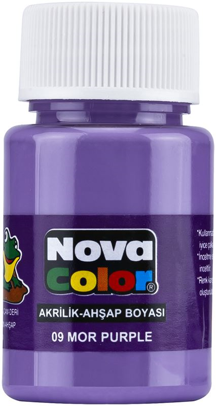 NOVA COLOR AKRİLİK BOYA MOR ŞİŞE NC-177