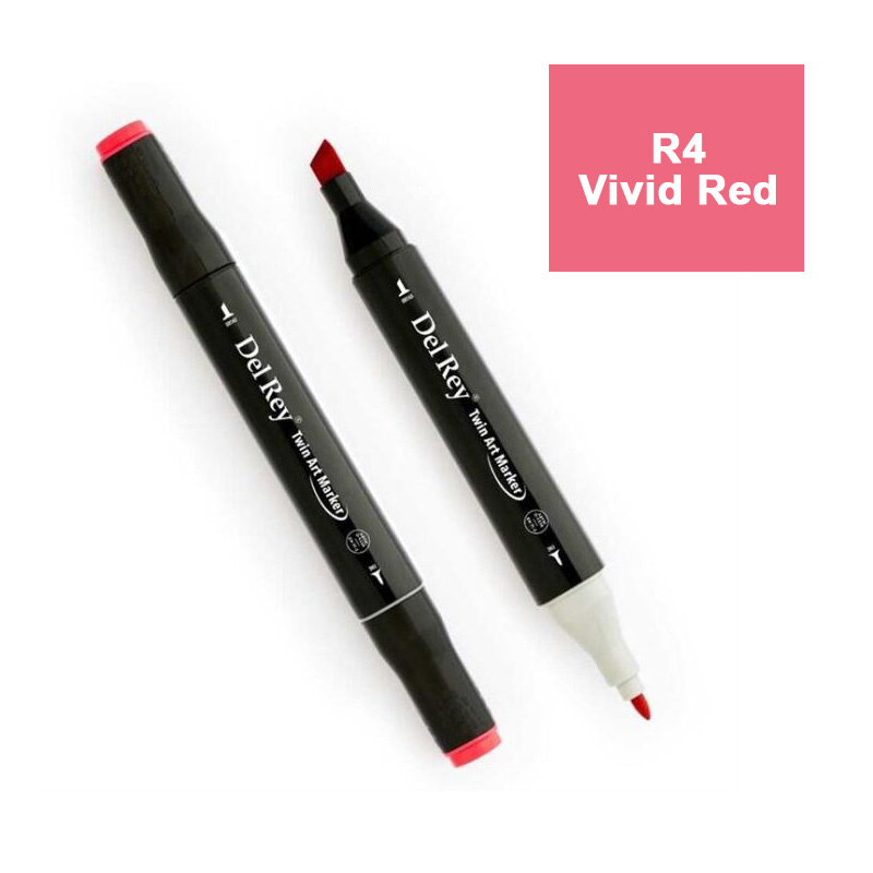 DEL REY TWIN MARKER R4 VİVİD RED ÇİFT UÇLU GRAFİK KALEMİ MN-DR004