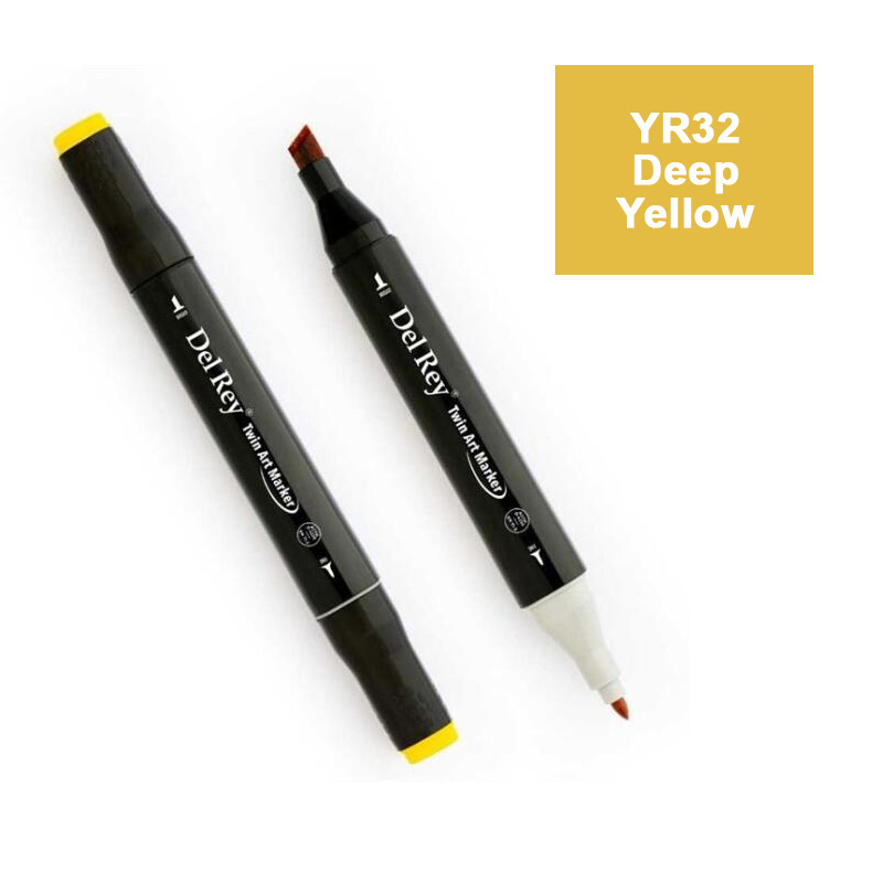 DEL REY TWIN MARKER YR32 DEEP YELLOW ÇİFT UÇLU GRAFİK KALEMİ MN-DR032