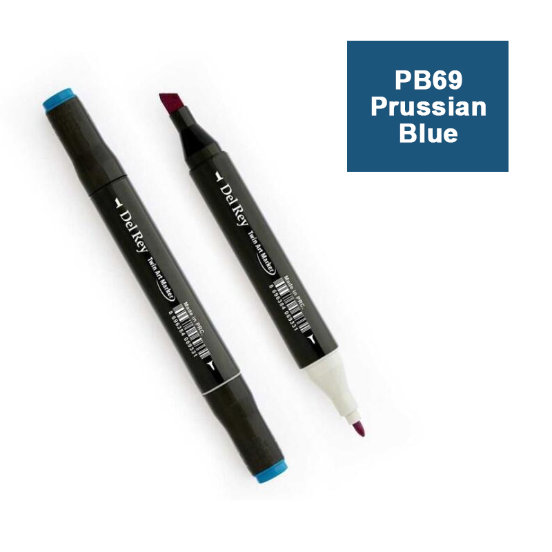 DEL REY TWIN MARKER PB69 PRUSSİAN BLUE ÇİFT UÇLU GRAFİK KALEMİ MN-DR069