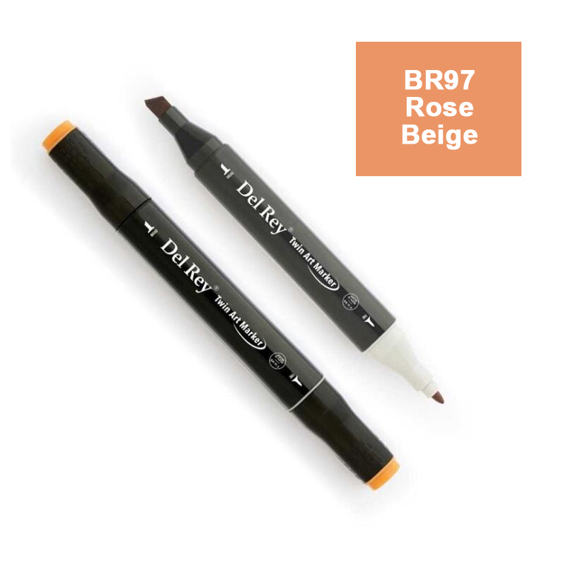 DEL REY TWIN MARKER BR97 ROSE BEİGE ÇİFT UÇLU GRAFİK KALEMİ MN-DR097