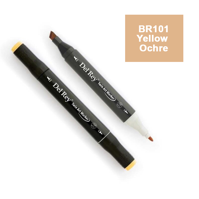 DEL REY TWIN MARKER BR101 YELLOW OCHRE ÇİFT UÇLU GRAFİK KALEMİ MN-DR101