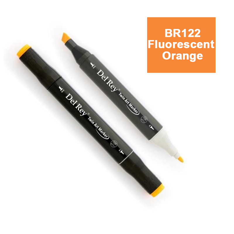 DEL REY TWIN MARKER F122 FLUORESCENT ORANGE ÇİFT UÇLU GRAFİK KALEMİ MN-DR122