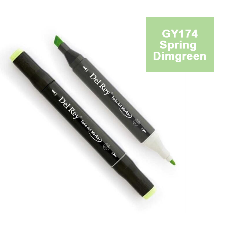 DEL REY TWIN MARKER GY174 SPRİNG DİMGREEN ÇİFT UÇLU GRAFİK KALEMİ MN-DR174