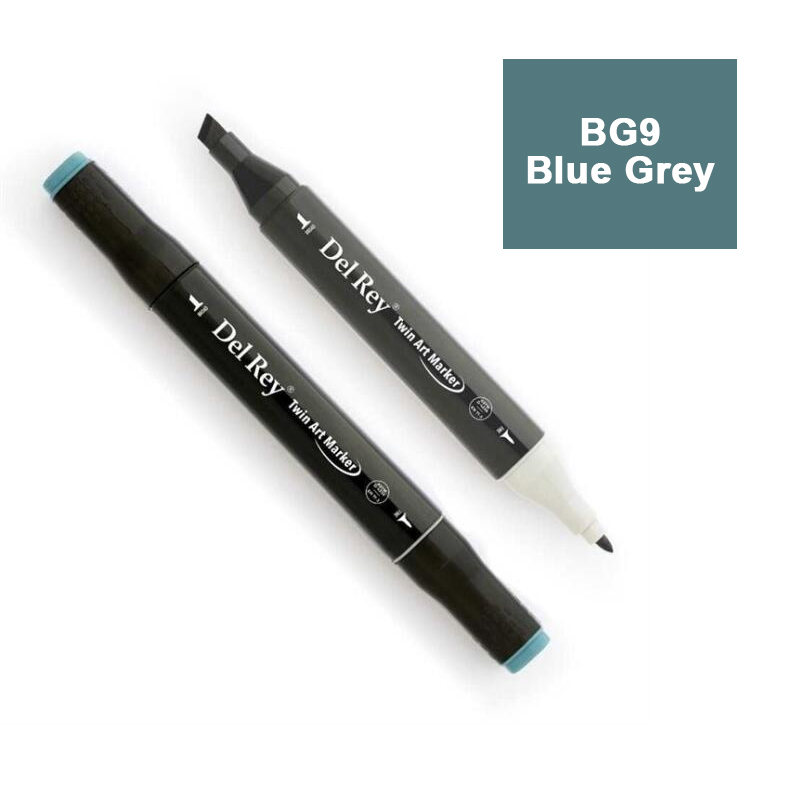 DEL REY TWIN MARKER BG9 BLUE GREY ÇİFT UÇLU GRAFİK KALEMİ MN-DRBG9