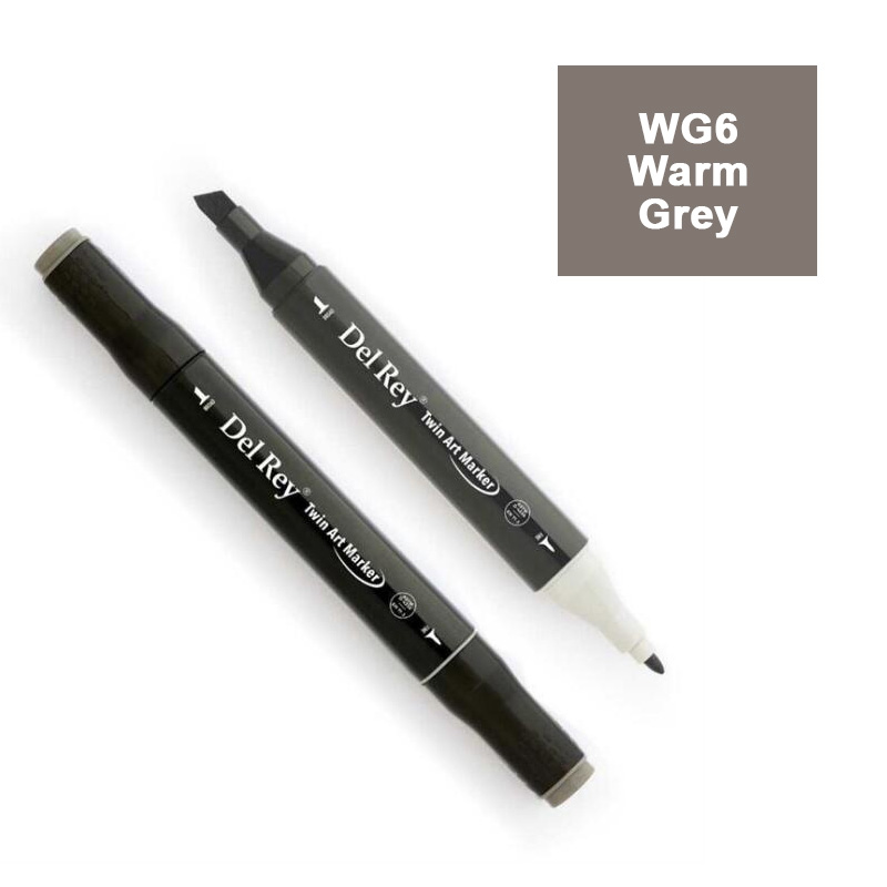DEL REY TWIN MARKER WG6 WARM GREY ÇİFT UÇLU GRAFİK KALEMİ MN-DRWG6