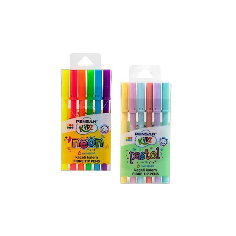 PENSAN KİDZ 6 RENK PASTEL-NEON KEÇELİ KALEM 99093