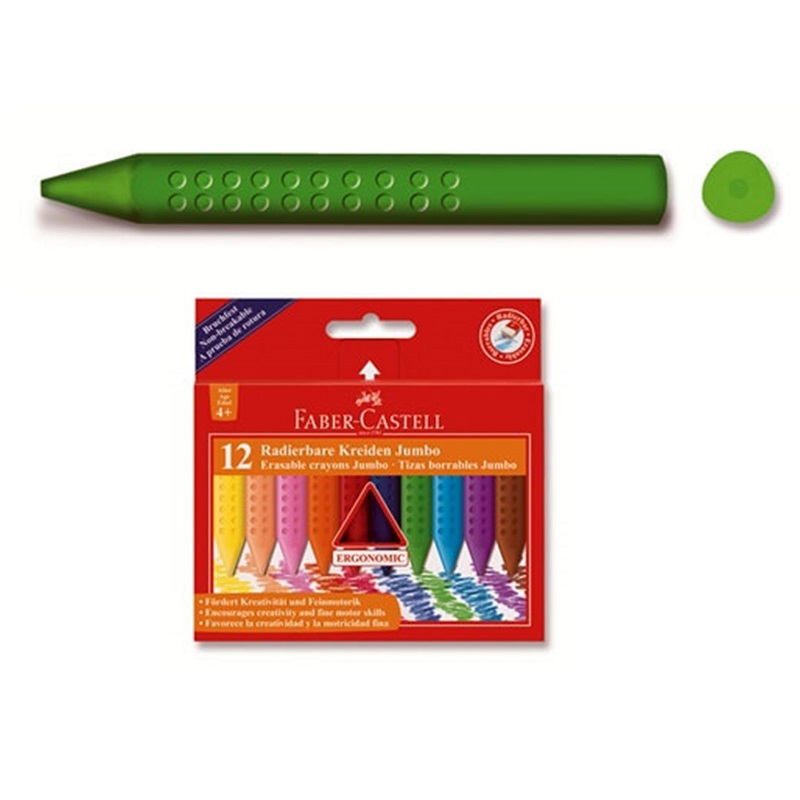 FABER 12 GRIP JUMBO WAX CRAYON BOYA 528112254