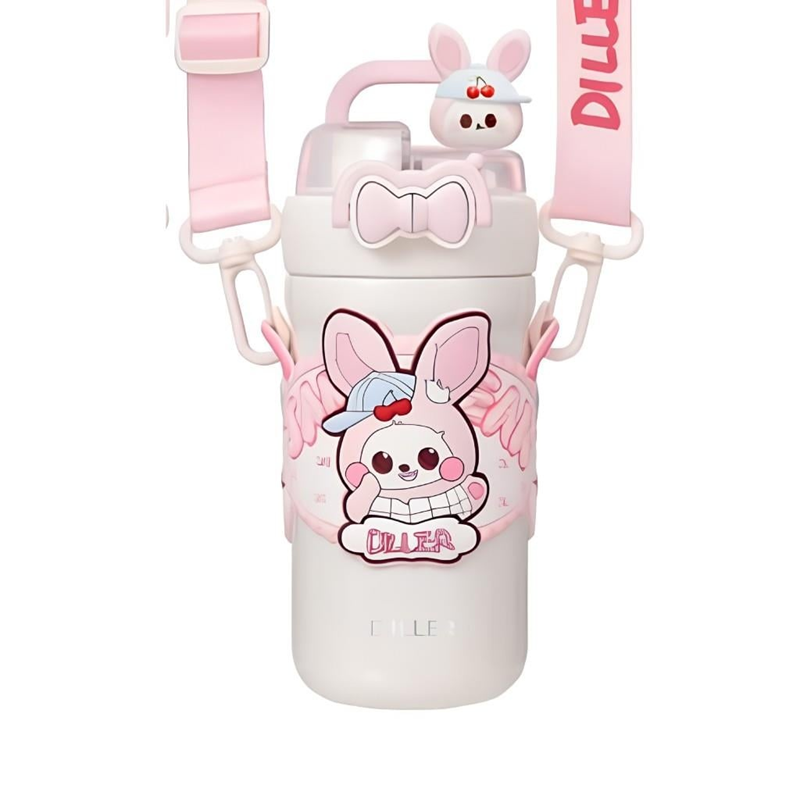 VAGON LIFE PASLANMAZ ÇELİK DESENLİ TERMOS 490 ML D9363 - PEMBE TAVŞAN