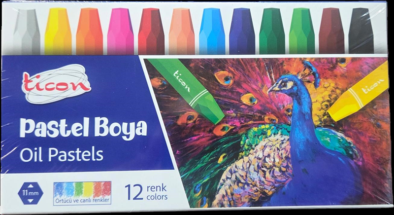 TİCON 12 RENKLİ YAĞLI PASTEL BOYA 17384 (ÖZEL FİYAT)
