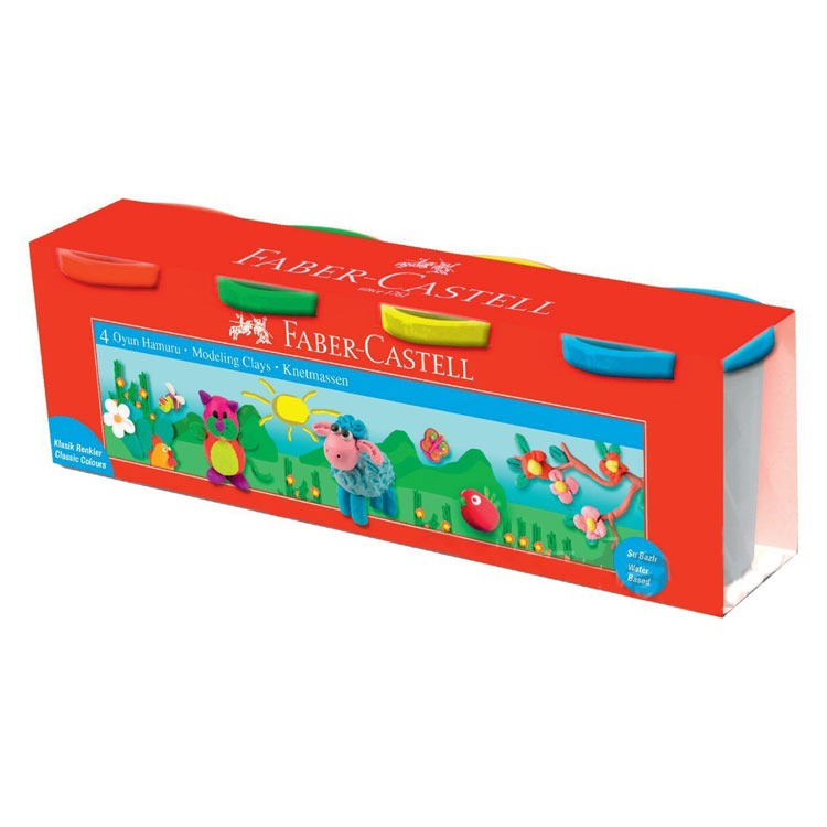 FABER OYUN HAMURU 4 RENK KLASİK RENKLER 100 GR 5170000041