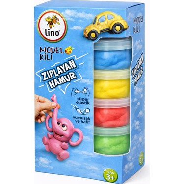 LINO MODEL KİLİ ZIPLAYAN OYUN HAMURU 20 GRx4 RENK LN-0420